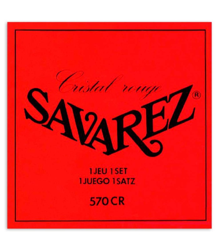 Portada del embalaje del juego de cuerdas Savarez modelo 570CR Cristal Soliste de tensión média para guitarra clásica