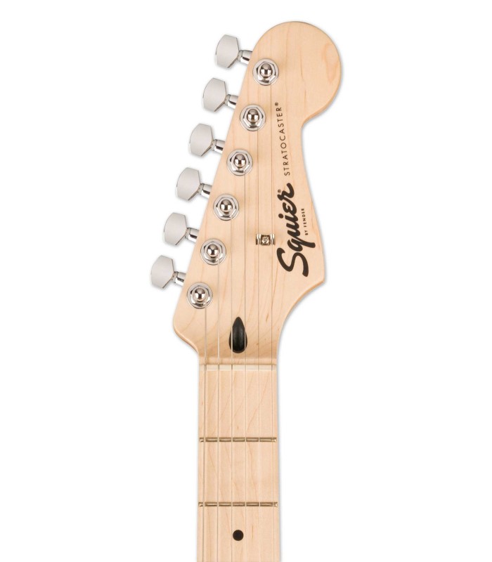 Cabeça, braço e escala em maple (bordo) da guitarra elétrica Fender modelo Squier Sonic Strat MN BK