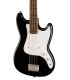 Detalle del cuerpo en agathis de la guitarra bajo Fender modelo Squier Bronco Bass Short Scale LRL Black