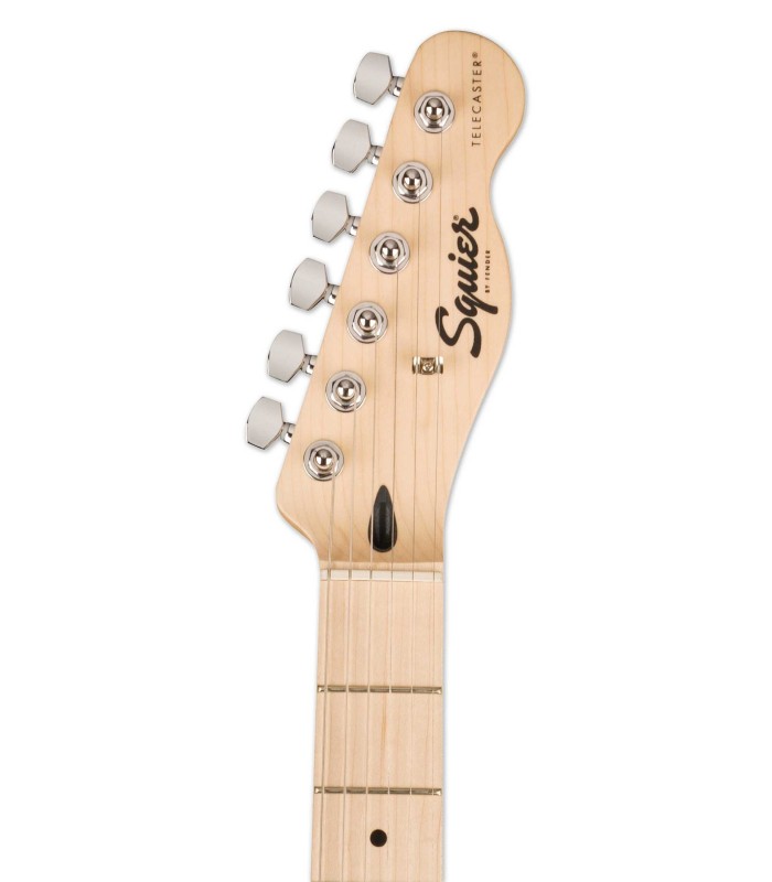 Cabeça, braço e escala em maple (bordo) da guitarra elétrica Fender modelo Squier Sonic Tele MN BK
