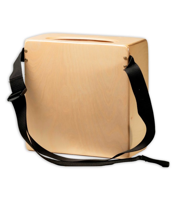 Back and strap deatail of the cajón Pepote model Camino portable
