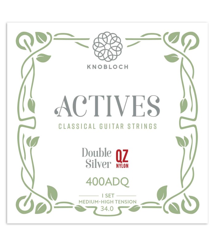 Capa da embalagem do jogo de cordas Knobloch 400ADQ Actives QZ Double Silver