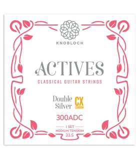 Portada del embalaje del juego de cuerdas Knobloch 300ADC Actives CX Double Silver Carbon