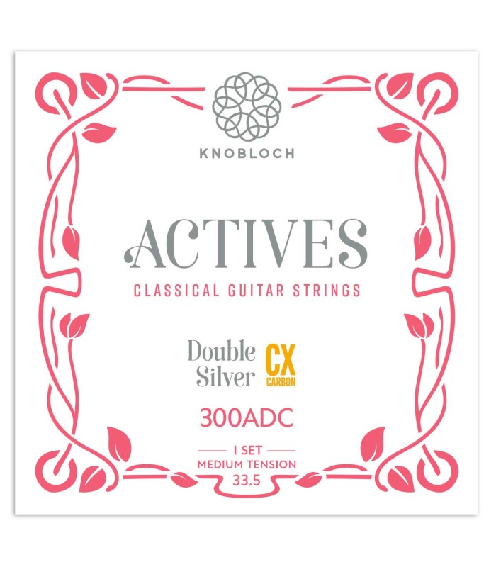 Package cover of the string set Knobloch 300ADC Actives CX Double Silver Carbon