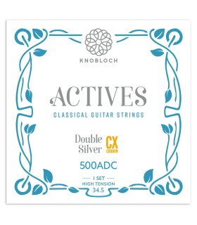 Package cover of the string set Knobloch 500ADC Actives CX Double Silver Carbon