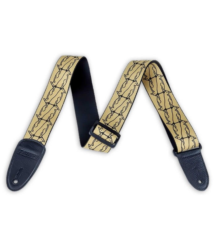 Strap Gretsch model Alternating Penguins Gold Blk for guitar