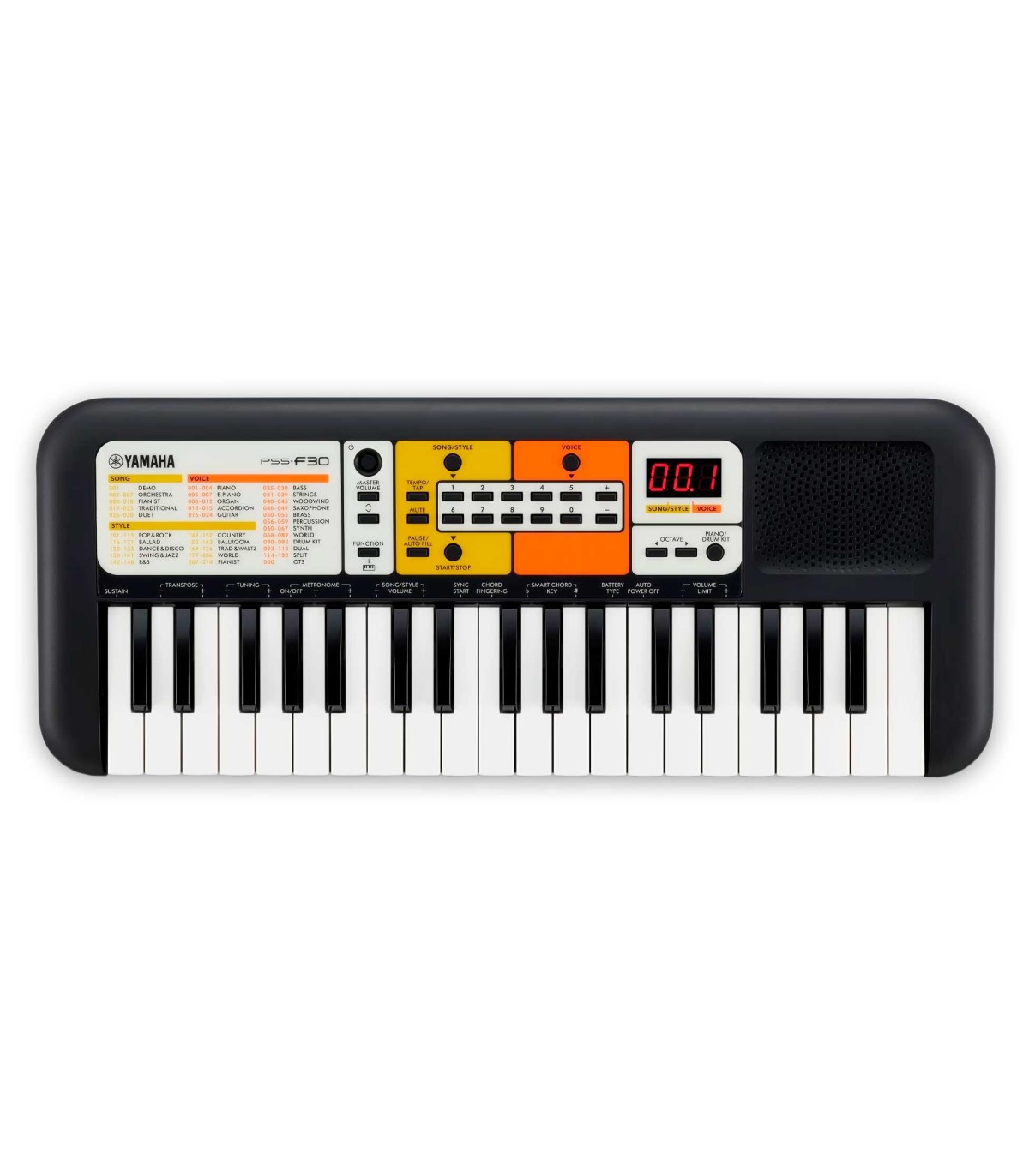 Teclado musical infantil yamaha pss f30 37 mini teclas 4 pilha