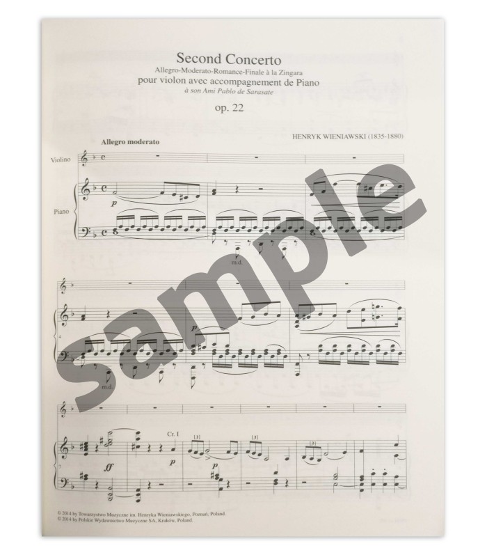 Otra muestra del libro Wieniawski Concerto Nº2 Ré Menor Violín OP 22