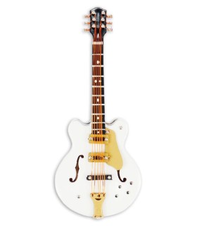Imán Agifty modelo M1049 en forma de guitarra eléctrica tipo hollow body en color blanco