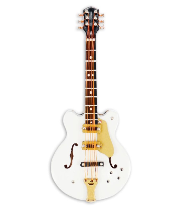 Imán Agifty modelo M1049 en forma de guitarra eléctrica tipo hollow body en color blanco
