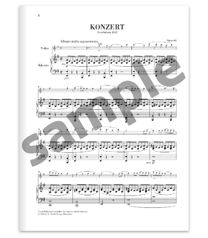 Mendelssohn Concerto para Violino Mi Menor OP 64 HV