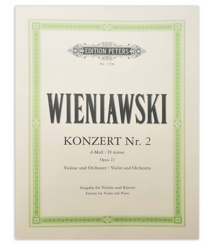 Portada del libro Wieniawski Concerto Nº2 Ré Menor Violín OP 22 EP