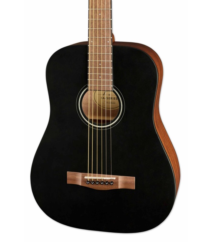 Tampo de agathis com acabamento preto da guitarra folk Fender modelo FA-15 3/4 Black