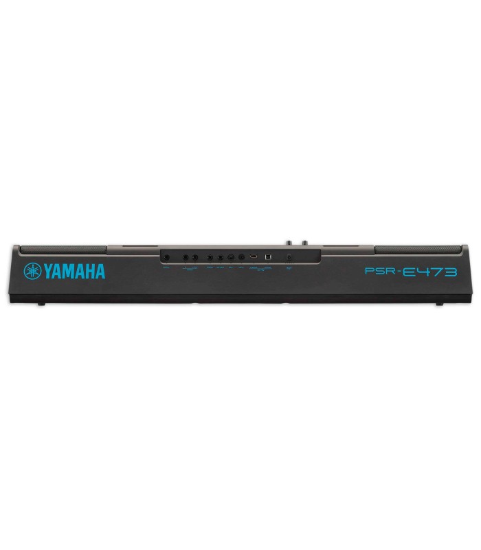 Costas do teclado Yamaha modelo PSR E473 de 61 teclas