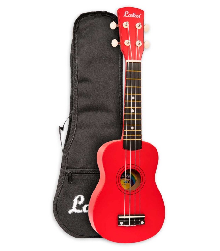 Soprano ukulele Laka modelo VUS 15RD in red with bag