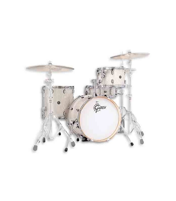 Photo of the Drums Gretsch model Catalina Club Jazz without Cymbals in shine white color