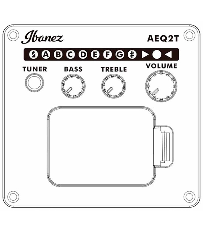 Diagrama del preamp Ibanez AEQ-2T de la guitarra bajo electroacústico Ibanez modelo PNB14E OPN Parlor
