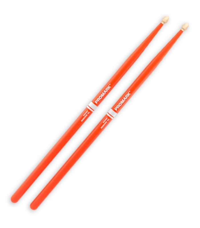 Drum sticks pair Promark model RBH565AW Hickory Rebound 5A in orange color