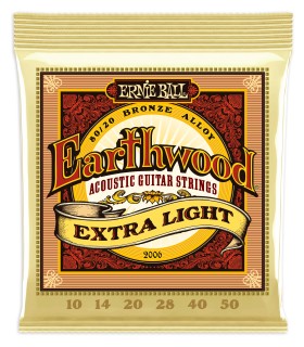 Portada del juego de cuerdas Ernie Ball modelo Earthwood 2006 80 20 Bronce Alloy 10 50