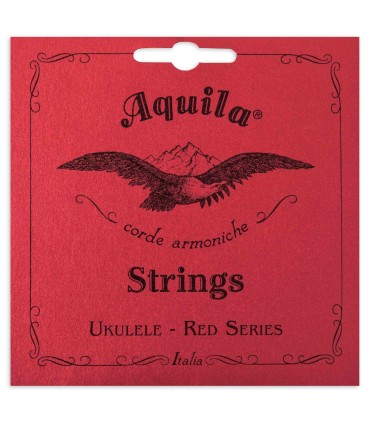 Package cover of the string set Aquila model 85U Red Series for concert ukulele