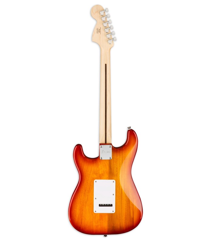 Espalda de la guitarra eléctrica Fender Squier modelo Affinity Stratocaster FMT HSS MN SSB