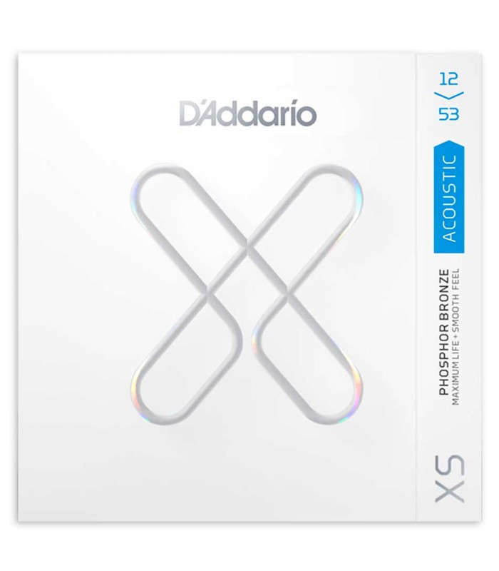 Capa da embalagem do jogo de cordas DAddario modelo XSAPB1253 em Phosphor Bronze de calibre 012 para guitarra acústica
