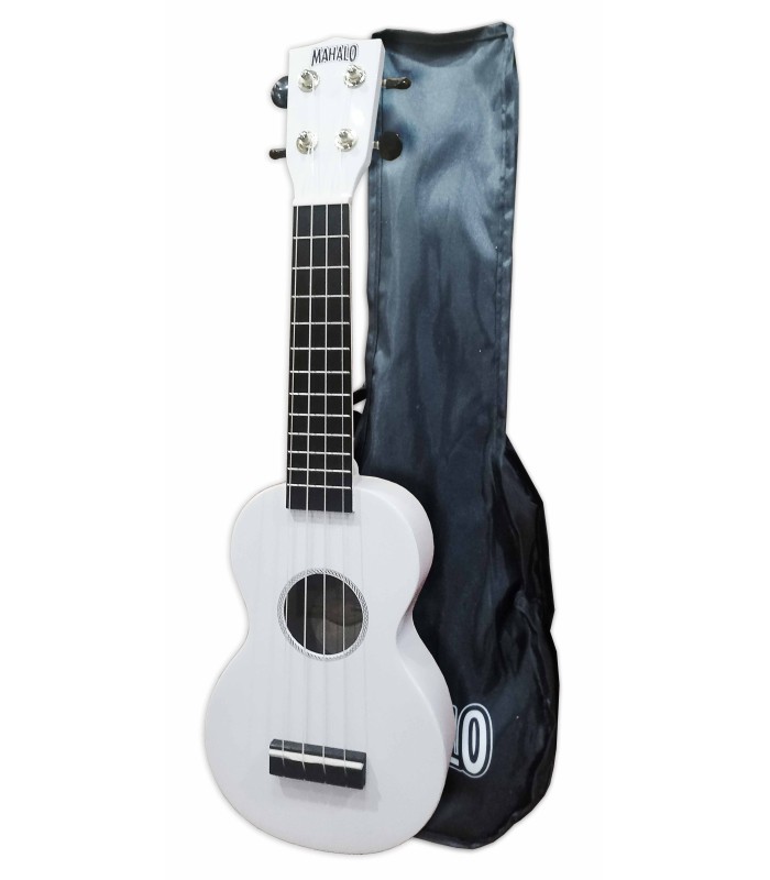 Soprano ukulele Mahalo model MR1WT in white with a bag