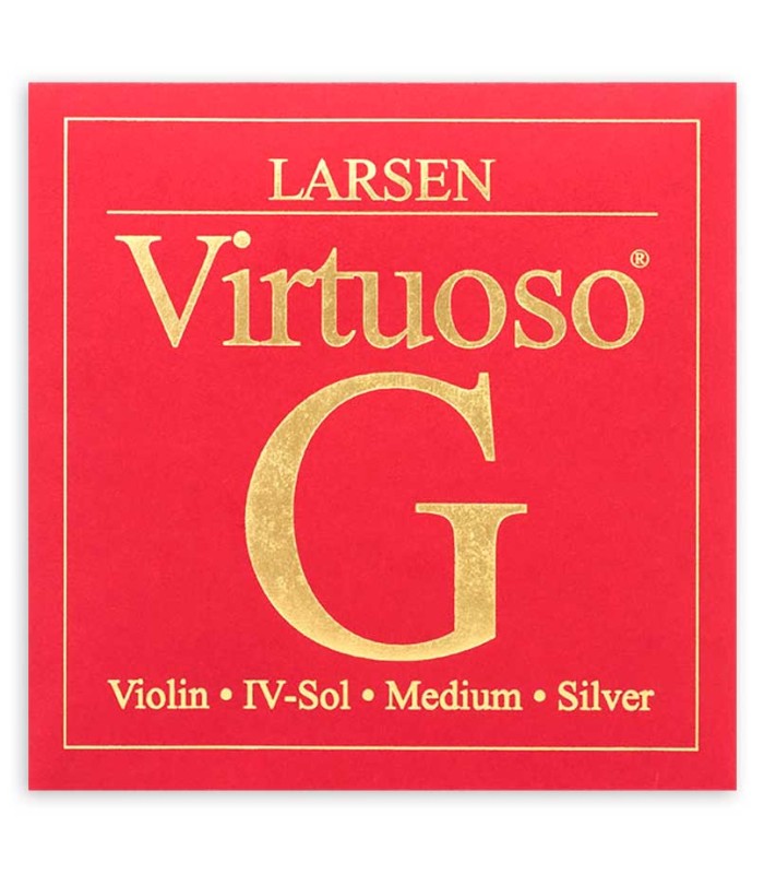 Corda individual Larsen modelo Virtuoso 4ª Sol com bola para violino de tamanho 4/4