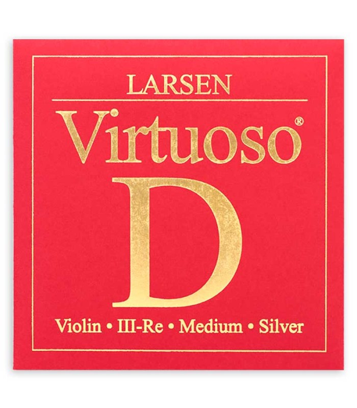 Corda individual Larsen modelo Virtuoso 3ª Ré com bola para violino de tamanho 4/4