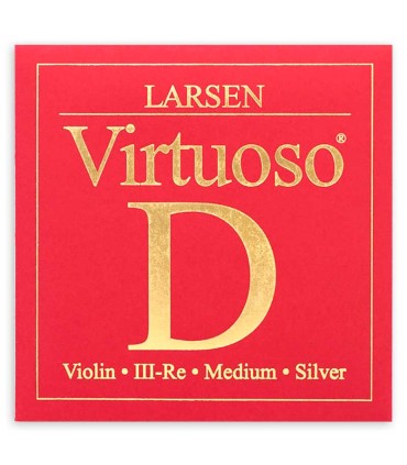 Corda individual Larsen modelo Virtuoso 3ª Ré com bola para violino de tamanho 4/4