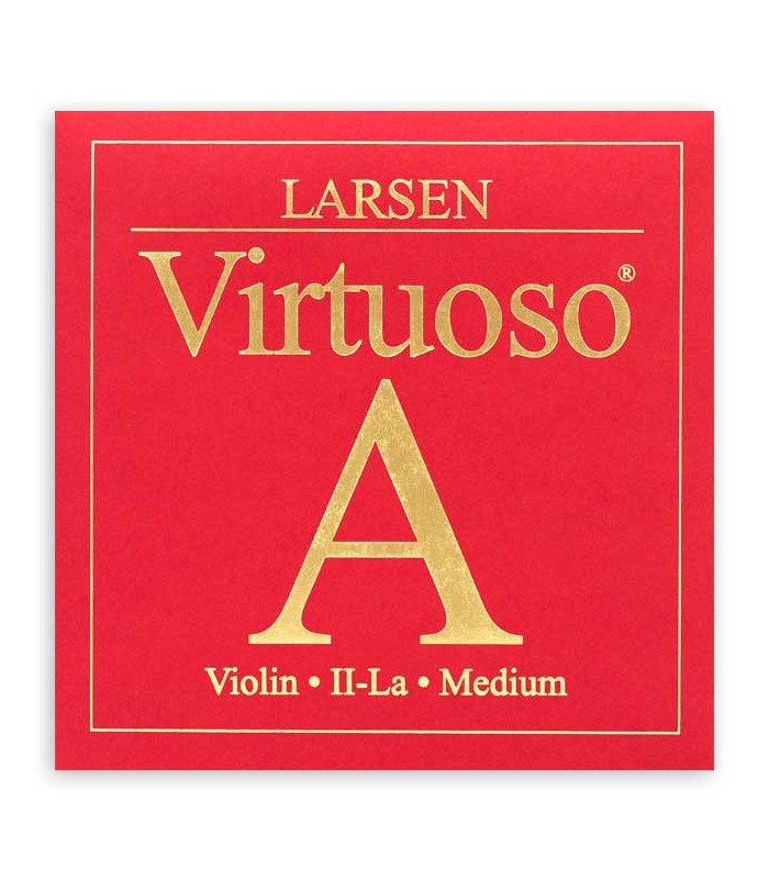 Corda individual Larsen modelo Virtuoso 2ª Lá com bola para violino de tamanho 4/4