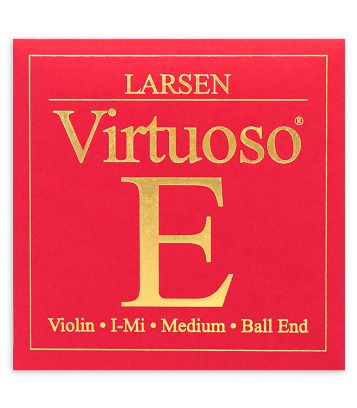 Corda individual Larsen modelo Virtuoso 1ª Mi com bola para violino de tamanho 4/4