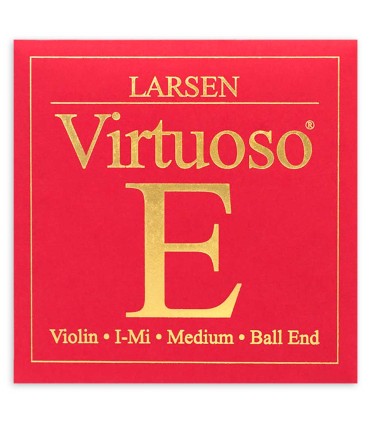Corda individual Larsen modelo Virtuoso 1ª Mi com bola para violino de tamanho 4/4