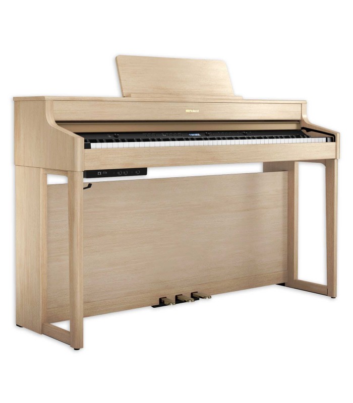 Piano digital Roland modelo HP702 LA com 88 teclas e 3 pedais