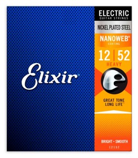 Capa do jogo de cordas Elixir modelo 12152 Heavy de calibres 12 a 52 para guitarra elétrica