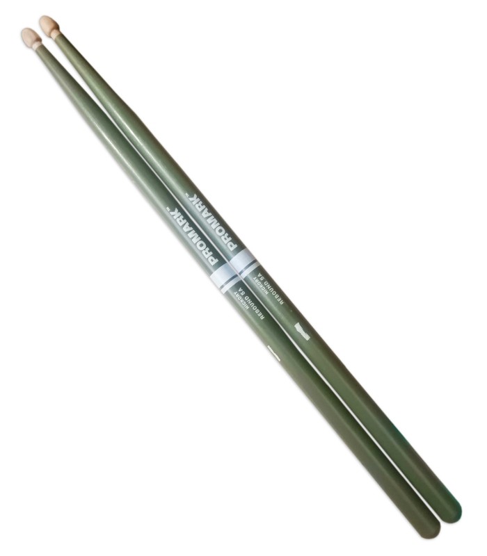 Par de Baquetas Promark RBH565AW Hickory Rebound 5A Verde