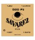 Package cover of the string set Savarez model 520 P3 high tension with 3rd G wound for classical guitar