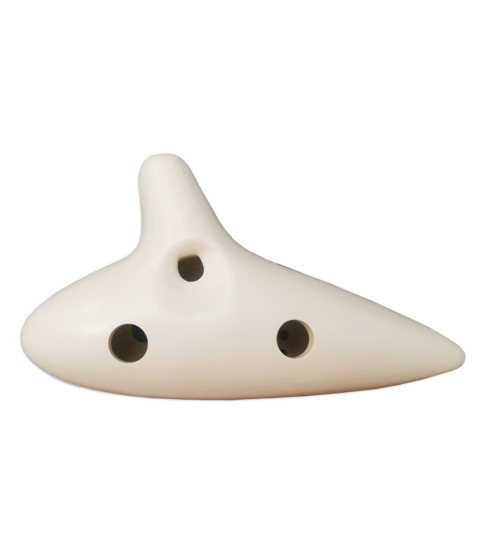 Back of the ocarina Woodi model Ivory WRO-917-WH made in plastic