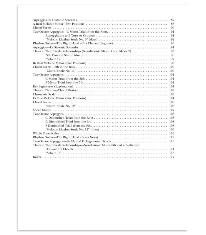 3ª página do índice do livro A Modern Method for Guitar Vol 2 Berkelee HL