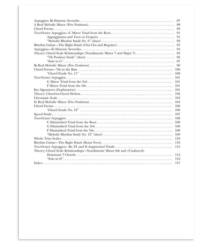 3rd page of the table of contents of the book A Modern Method for Guitar Vol 2 Berkelee HL