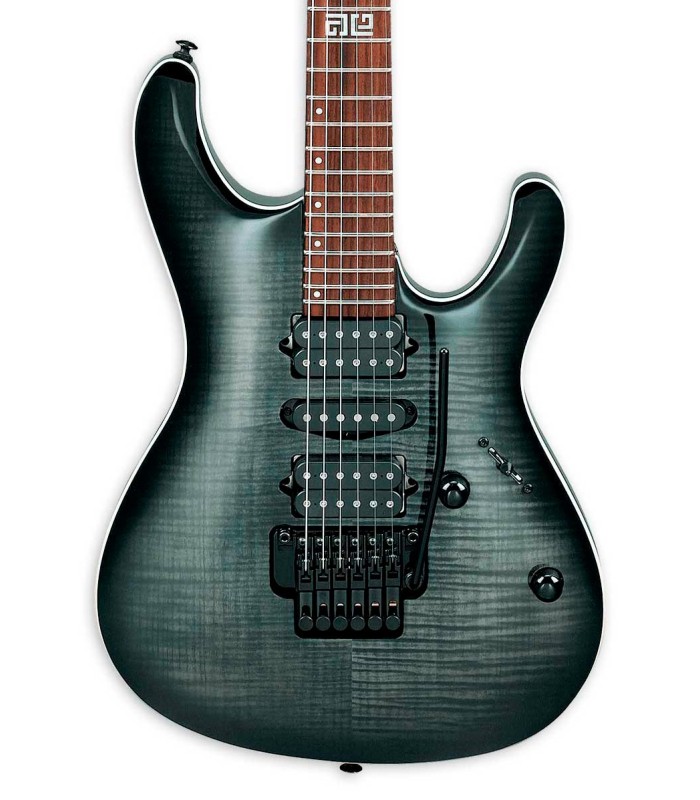 Cuerpo en aliso y pastillas DiMarzio de la guitarra eléctrica Ibanez modelo KIKO10BP TGB Transparent Gray Burst