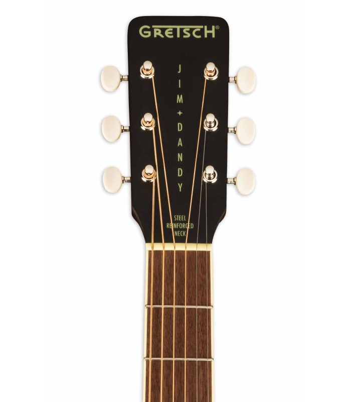 Cabeça da guitarra aústica Gretsch modelo Jim Dandy Dread Rex Burst