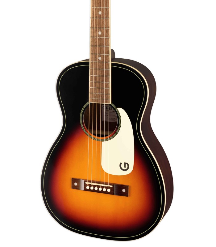 Tapa en Sapeli de la guitarra acústica Gretsch modelo Jim Dandy Parlor Burst Rex