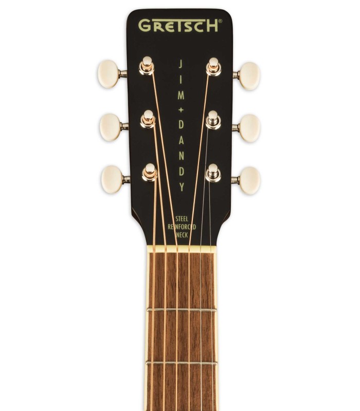 Cabeça da guitarra acústica Gretsch modelo Jim Dandy Parlor Burst Rex