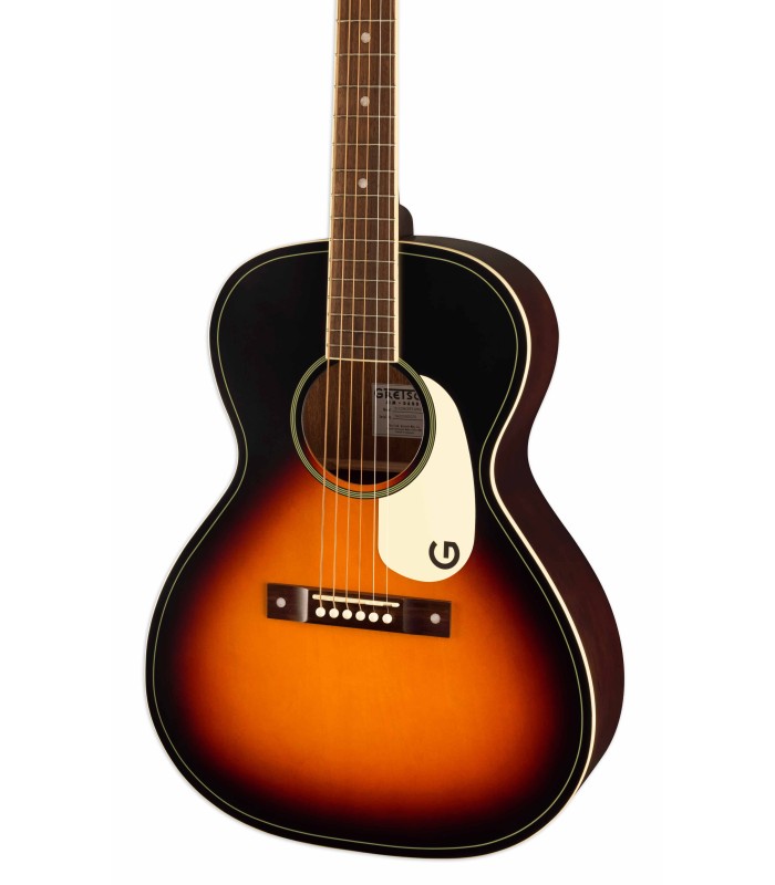 Tampo em sapele da guitarra acústica Gretsch modelo Jim Dandy Concert