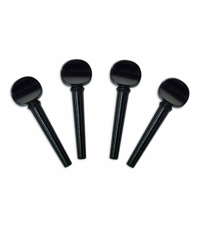 Conjunto de 4 cravelhas Gewa modelo 415503 Basic grosso em ébano para violino de tamanho 3/4