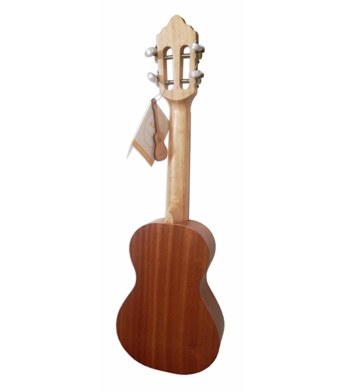 Sapele back and sides of the APC cavaquinho model 2 Hearts Soundhole