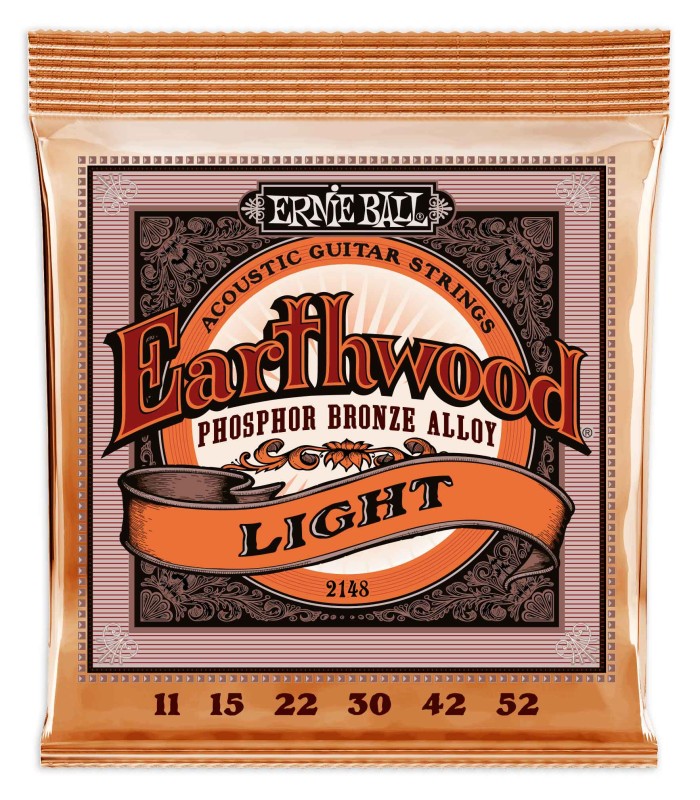 Package cover of the string set Ernie Ball model 2148 Earthwood Phosphor Bronze Alloy 011 052