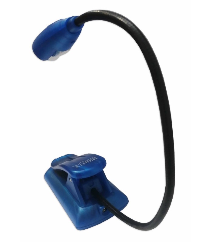 Detalle de la pinza de la lámpara Mighty Bright modelo 85610 Xtraflex2 en color azul