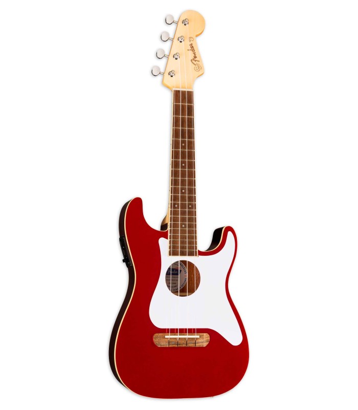 Ukelele concierto Fender modelo Fullerton Strat con acabado Candy Apple Red (Rojo)